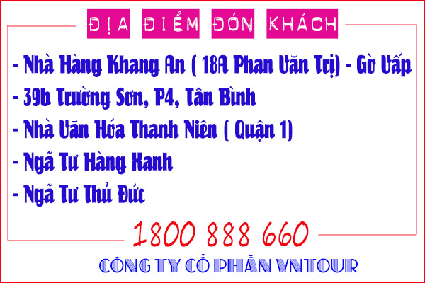 điểm đón tour tết